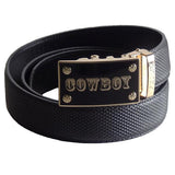 FEDEY Mens Ratchet Belt, Cowboy, Classic, Main, Black/Gold