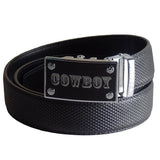 FEDEY Mens Ratchet Belt, Cowboy, Classic, Main, Black/Silver