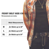 FEDEY Mens Ratchet Belt w No1 DAD Statement Buckle, Leather, Signature, Size Chart, all SKUs