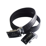 FEDEY Mens Gift Set with No. 1 Dad Ratchet Belt and Xtra Cowboy Buckle, Main, Signature Black/Silver