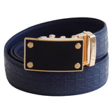 FEDEY Ratchet Belts for Men, Leather Signature Series, Blank Canvas, Main, Blue/Gold