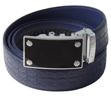 FEDEY Ratchet Belts for Men, Leather Signature Series, Blank Canvas, Main, Blue/Silver