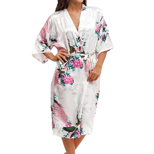 Floral Bridesmaid Robe White