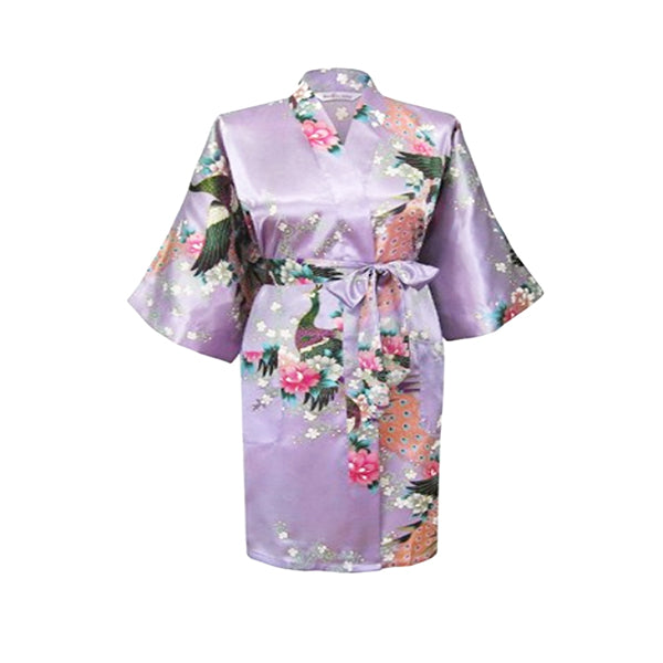 Womens Kimono Robe, Medium Length, Lavender