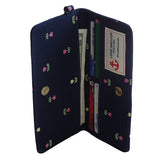Navy Blue Flower Long Wallet - Gifts Are Blue - 5