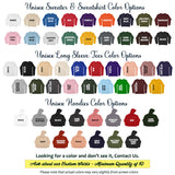Unisex sweatshirts, long sleeve tees and hoodie color options.  Choose from our standard top color options or send us a custom color.