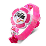 SKMEI Girls Cute Flower Digital Watch with Charm, 4 to 7 year olds, Alt, Rose Pink