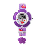 SKMEI Girls Cute Flower Digital Watch with Charm, 4 to 7 year olds, Main, Purple