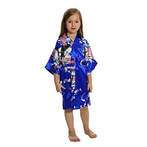 Jewel Blue Mommy and Me Robes, Floral, Satin, Child Girl Robes, all SKUs