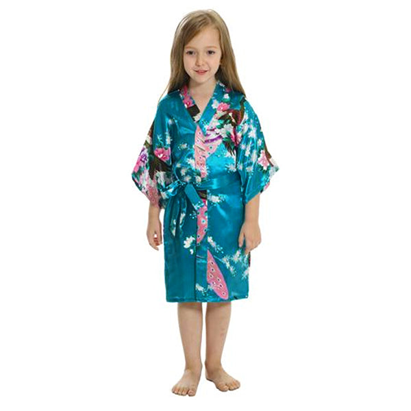 Turquoise Mommy and Me Robes, Floral, Satin, Child Robes, all SKUs