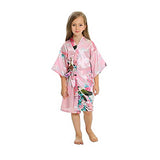 Light Pink Mommy and Me Robes, Floral, Satin, Child Kimono Robe, all SKUs