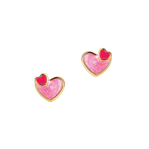 Heart 2 Heart Stud Earrings by Girl Nation - Main - Stud