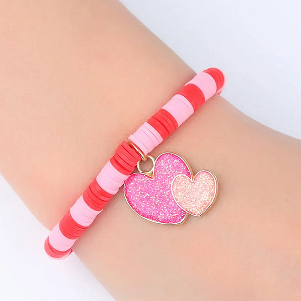 Girl Nation Bracelet - Glittery - Hand View - Pink / Heart 2 Heart