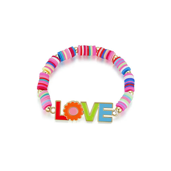 Girls Bracelet by Girl Nation, Peace, Love & Happiness Collection, Multicolor / Love Letters