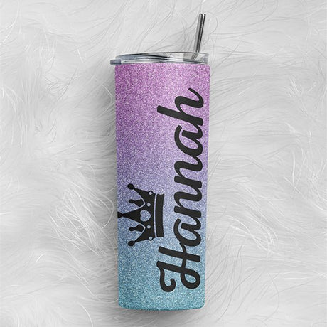 Personalized Ombre Tumbler for Girls and Women with Name and Symbols for Dance Teams and Parties - Gifts Are Blue