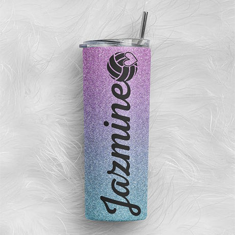 Personalized Ombre Tumbler for Girls and Women with Name and Symbols for Dance Teams and Parties - Gifts Are Blue