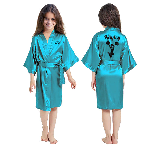 Robes for Toddlers, Ballerina SVG, Ballerina Girl Robes, Personalized Girl Robes, Front and Back Tiffany Blue Girl Robes