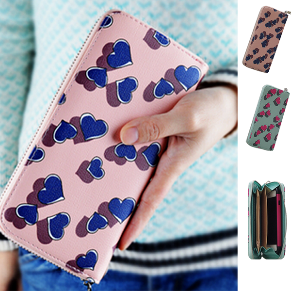 Hearts Wallet Phone Case with Zipper - Gifts Are Blue - 1