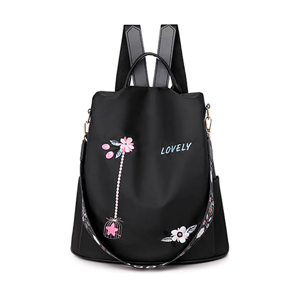Lovely Oxford Backpack with Anti-theft & Water Resistant Design, Main, Black