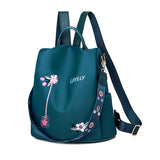 Lovely Oxford Backpack with Anti-theft & Water Resistant Design, Sideview, Turquoise Blue