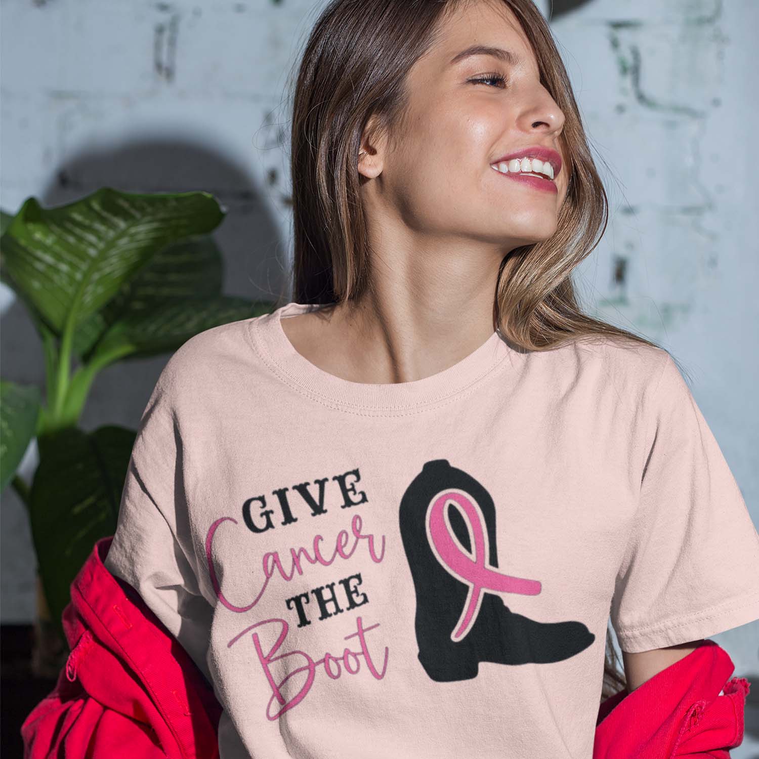 Give Cancer The Boot T-Shirt, Cancer Survivor Tee, All Ribbons, 50+ T-Shirt Colors, Cancer Awareness Shirts