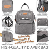 Gray Baby Diaper Bag with USB Charger - Minimalist Unisex Design - Quality Design