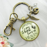 Bronze style keychain with quote A piece of my heart lives in heaven - Gift for Loss of Baby