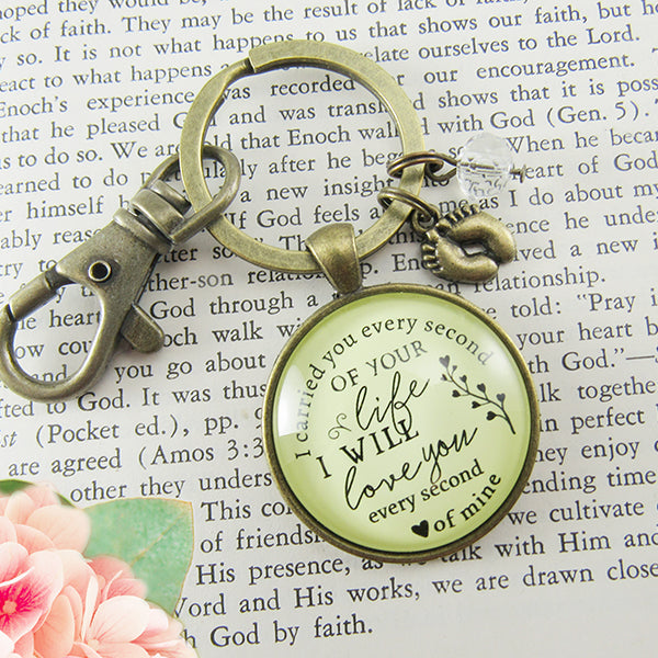 Bronze Keychain with Baby Feet - Sentimental Gift for Miscarriage or Other Baby Loss - Gift for Mom