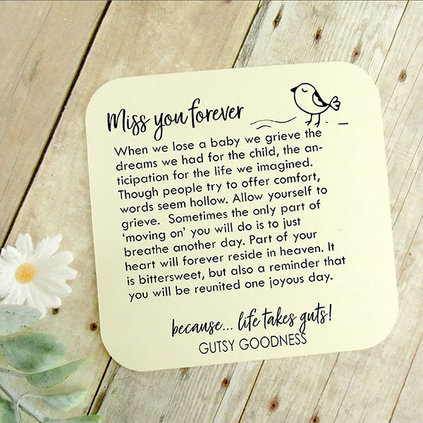 Miss you forever miscarriage card for parents that has loss a baby