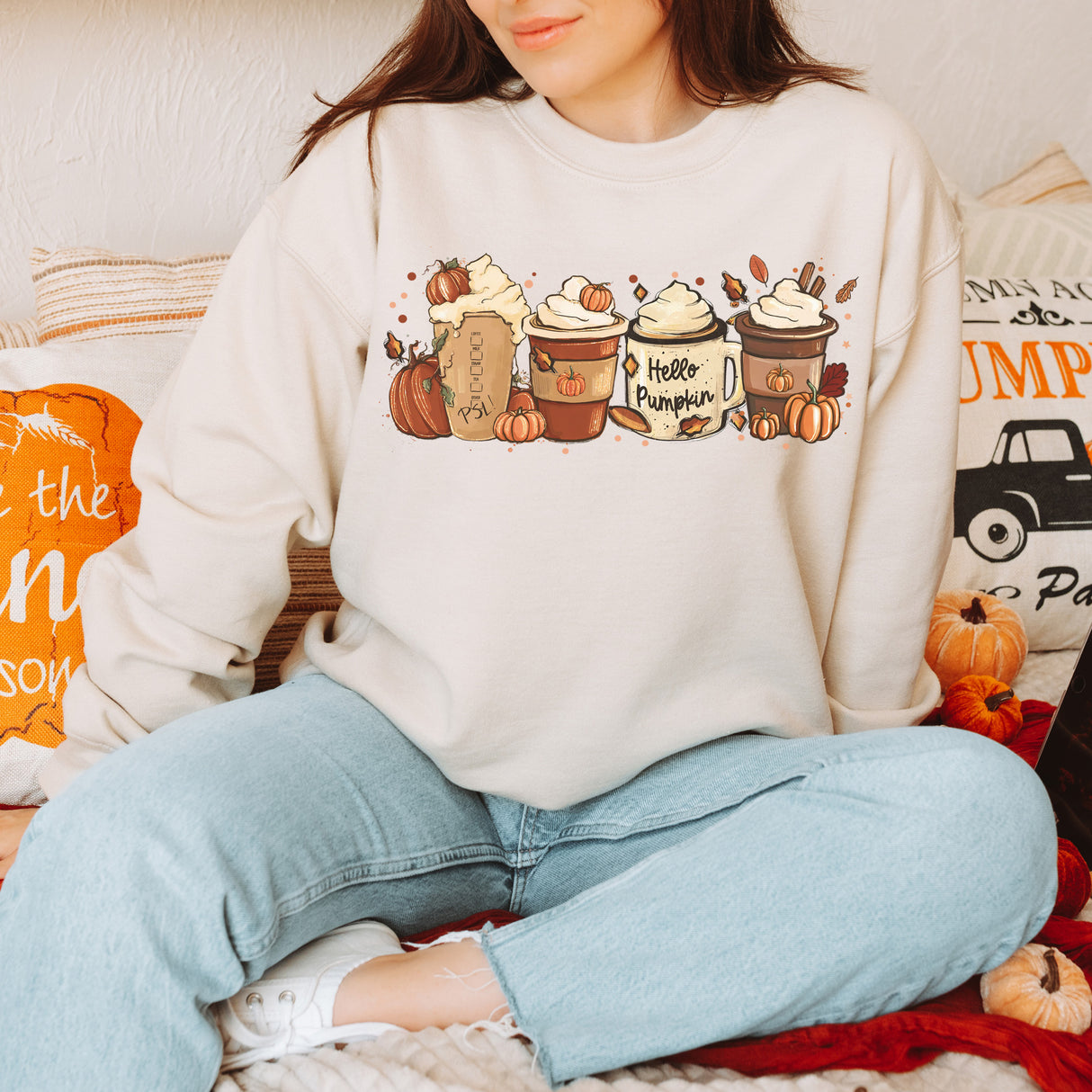 Hello Pumpkin Latte Fall Sweater. All SKUs