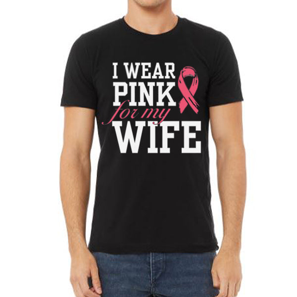 I Wear Pink For My Wife Breast Cancer Awareness Month T-Shirt, Crewneck