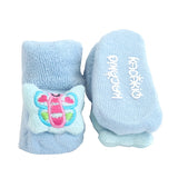 3 Pack Cute Infant Baby 3D Socks Slippers - Gifts Are Blue - 9
