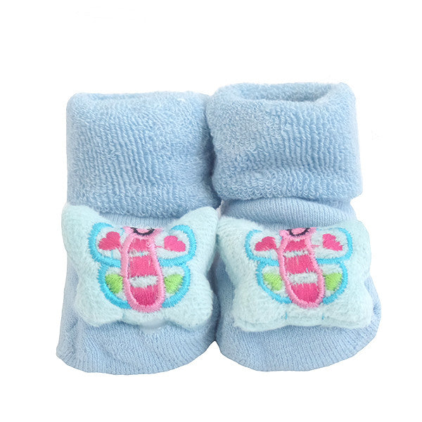 Cute Infant Baby Cotton Socks Shoes, 0 to 6 Months - Gifts Are Blue - 10