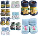 3 Pack Cute Infant Baby 3D Socks Slippers - Gifts Are Blue - 5