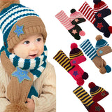 Little Kids Knitted Winter Beanie Hat and Scarf Set, 6 Month Baby to Toddlers, All Options, all SKUs