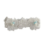 Ivory and Turquoise Blue Pearls Toss Garter for Wedding