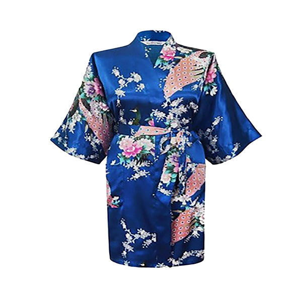 Floral Womens Plus Size Robe, Jewel Blue