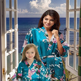 Turquoise Mommy and Me Robes, Floral, Satin, Lifestyle, all SKUs