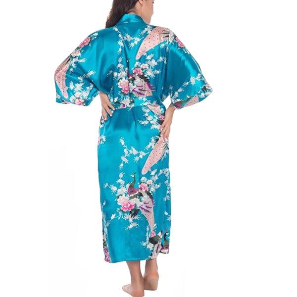 Gifts Are Blue Elegant Long Floral Silk Kimono Womens Robe, Sizes 2 to 18, Brides and Bridesmaid Robes, Lightweight Robe, Women's, Size: 2XL, Blue Gifts Are Blue Elegant Long Floral Silk Kimono Womens Robe, Sizes 2 to 18, Brides and Bridesmaid Robes, Lightweight Robe, Women's, Size: 2XL, Blue