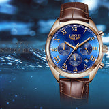 LIGE High End Luxury Mens Watch with Blue Face, 30M Waterproof, all SKUs