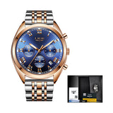 LIGE High End Luxury Mens Watch with Blue Face, Packaging, all SKUs