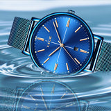 LIGE Womens Luxury Watch, Blue Face, Stainless Steel Mesh Band, 30M Waterproof, all SKUs
