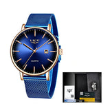 LIGE Womens Simple Elegance Watch, Packaging, Total Blue