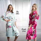 Light Blue Bridesmaid Robe - Bright Pink Bridesmaid Robes - On Models