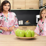 Light Pink Mommy and Me Robes, Floral, Satin, Lifestyle, all SKUs