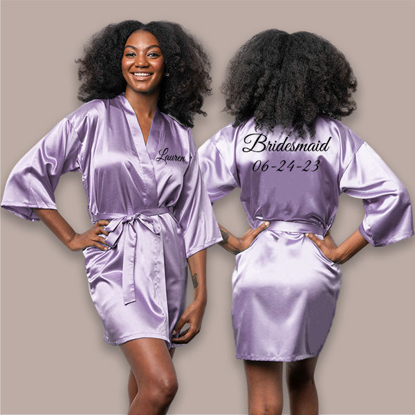 Lilac Personalized Bridesmaid Robes, Custom Womens & Girls Robes for All Occasions, Bachelorette Party Robes, Quinceanera Robes, Birthday Robes