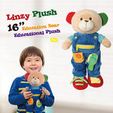 Linzy Educational Teddy Bear - Motor Development Skills toy - Learn to Get Dress - Plush Teddy Bear