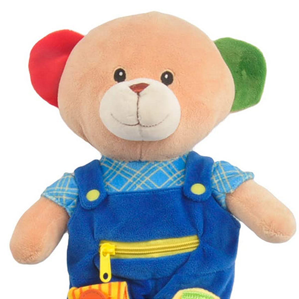 Linzy Educational Teddy Bear - Motor Development Skills toy - Learn to Get Dress - Closeup
