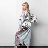 Elegant Long Sky Blue Robe Back View Alt