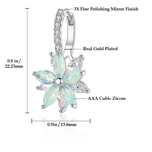 Luoteemi Womens Earrings Flower Sky Blue-details